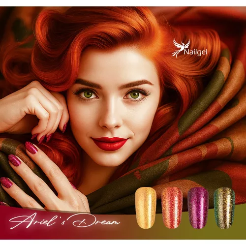 Der Ariel's Dream Gellackkollektion mit 4 Gel-Nagellacken und einer kostenlosen Margerite.