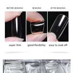 Gel Nageltips, Größe 7, M, Mandel, klar, 50 Stück, Nachfüller
