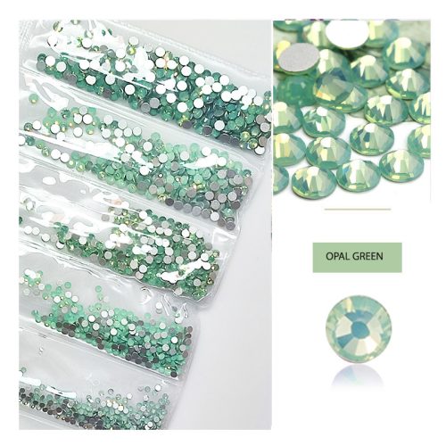 Kristall Strasssteinen 1680er Set in 6 verschiedenen Größen Opal green