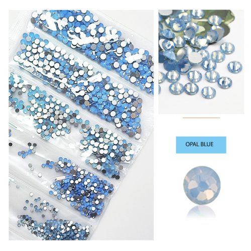 Kristall Strasssteinen 1680er Set in 6 verschiedenen Größen Opal blue