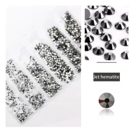   Kristall Strasssteinen 1680er Set in 6 verschiedenen Größen P19 - Jet hematite