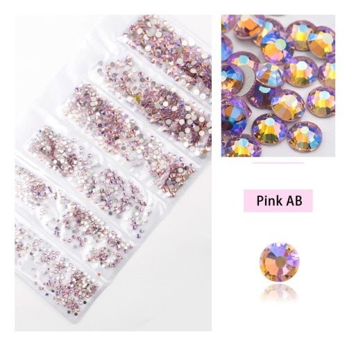 Kristall Strasssteinen 1680er Set in 6 verschiedenen Größen P34 - Pink AB