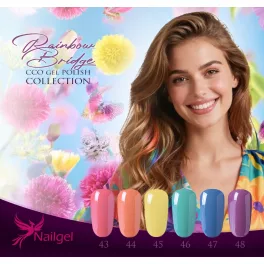   CCO Gel Lack 6er Farbauswahl - Rainbow Bridge- Geschenk mit Margerite
