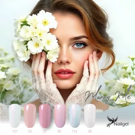   CCO Gel Lack 6er Farbauswahl - MARRY ME - Geschenk mit Margerite