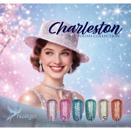   Charleston Gel-Lack Kollektion mit 6 Lacken und einer Geschenk-Margarita
