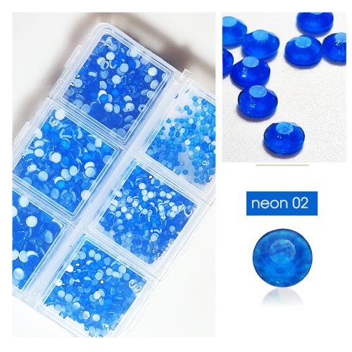 Kristall Strasssteinen 1680er Set in 6 verschiedenen Größen Neon blue