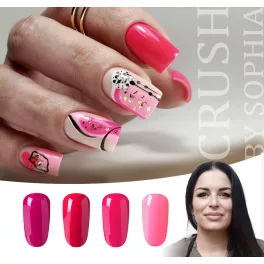   Der Crush  by Sophia Gellackkollektion mit 4 Gel-Nagellacken und einer kostenlosen Margerite.