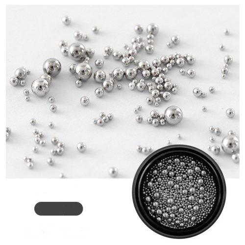 Silberperlen, Streuen/Kaviar, gemischte Größe, kleine Packung