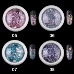 Glitter, hellrosa, sechseckig, gemischte Größe 