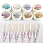 Glitter, hellrosa, sechseckig, gemischte Größe 