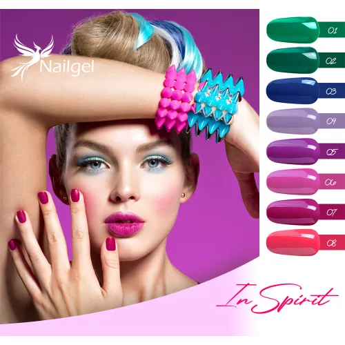 Inspirit Gel-Lack Kollektion – 8 Gel-Lacke + Gratis Farbpalette (Margarite)