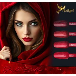 Ruby Red 4-teiliges Gel Lack Set mit Geschenk-Schleife