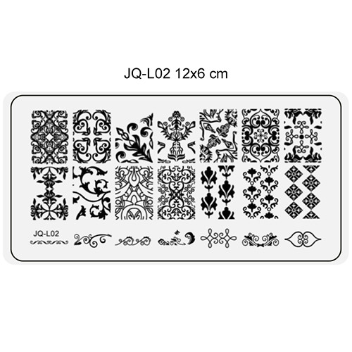 Stamping Schablone, Größe 6x12 cm JQ-L02