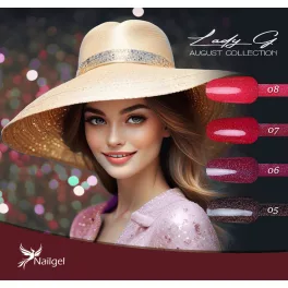   Lady G 4-teiliges Gel-Lack-Set - August collection - mit Geschenk-Margerite
