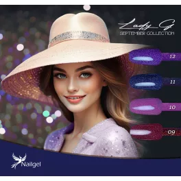   Lady G 4-teiliges Gel-Lack-Set - September collection - mit Geschenk-Margerite