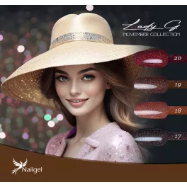   Lady G 4-teiliges Gel-Lack-Set - November  collection - mit Geschenk-Margerite