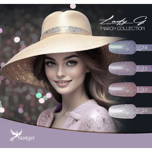 Lady G 4-teiliges Gel-Lack-Set - March collection - mit Geschenk-Margerite