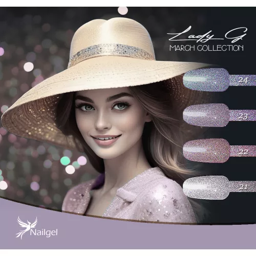 Lady G 4-teiliges Gel-Lack-Set - March collection - mit Geschenk-Margerite