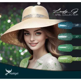   Lady G 4-teiliges Gel-Lack-Set - April collection - mit Geschenk-Margerite