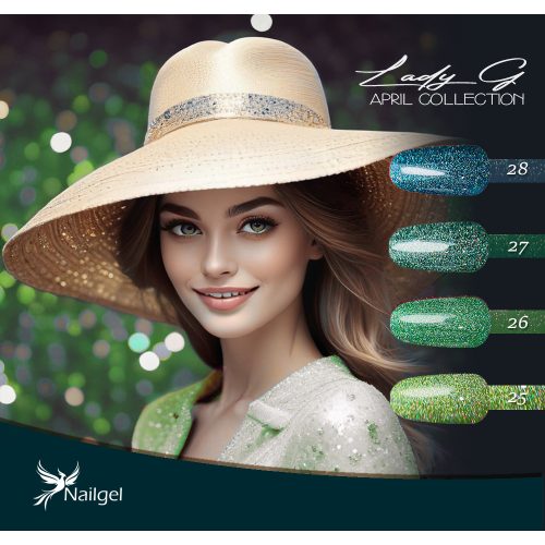 Lady G 4-teiliges Gel-Lack-Set - April collection - mit Geschenk-Margerite
