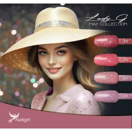   Lady G 4-teiliges Gel-Lack-Set - May collection - mit Geschenk-Margerite