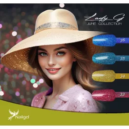   Lady G 4-teiliges Gel-Lack-Set - Jun collection - mit Geschenk-Margerite