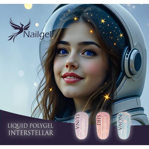 Liquid Polygel INTERSTELLAR Kollektion – 3-teilig im Tiegel, mit Geschenk: Farbmuster der Liquid Polygel Effekte