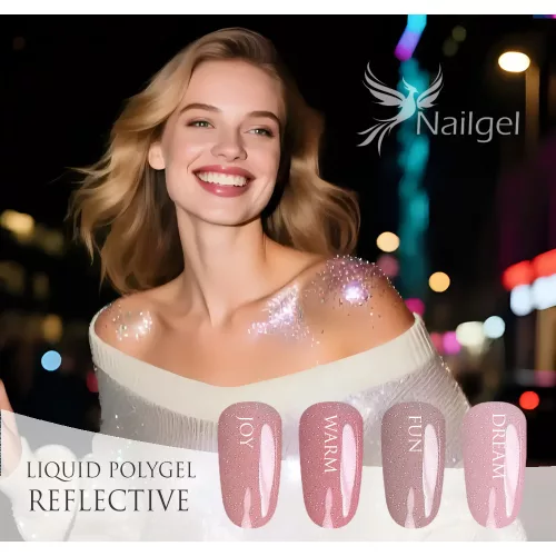 Liquid Polygel REFLECTIVE 4-teiliges Set im Pumpspender, mit Geschenk – Farbpalette (Margarita).