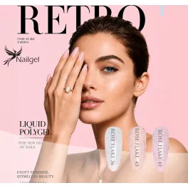   RETRO Liquid Polygel Rose Flake – 3-teiliges Set im Pumpspender-Tiegel, mit Daisy-Farbmuster als Geschenk