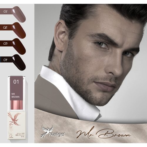 Der Mr. Brown Gellackkollektion mit 4 Gel-Nagellacken und einer kostenlosen Margerite.