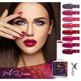   Die Ms Drama Gel-Nagellackkollektion mit 8 Gel-Nagellacken und einer kostenlosen Margerite.