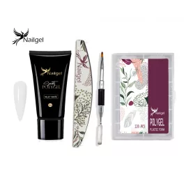 Poly Gel Set mit MILKY WHITE  Gel und Zubehör