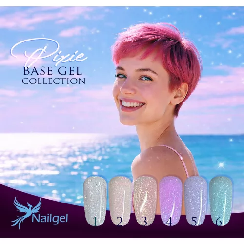 Pixie Base 6-teilige Compact Base Gel-Lack Kollektion mit Geschenk-Margarita