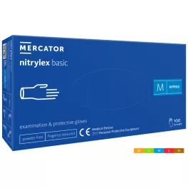   NITRYLEX BASIC A100 BLUE - puderfreie blaue Untersuchungsnitrilhandschuhe M