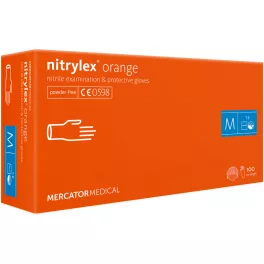 Nitrylex orange puderfreie Nitril-Untersuchungshandschuhe S