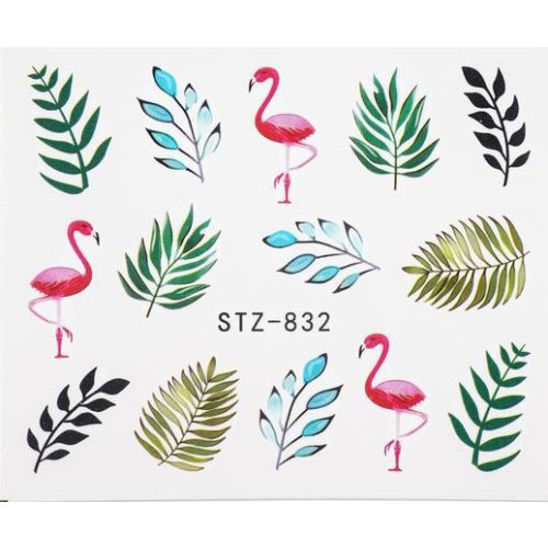 Nagelsticker - Blätter-Flamingo 2