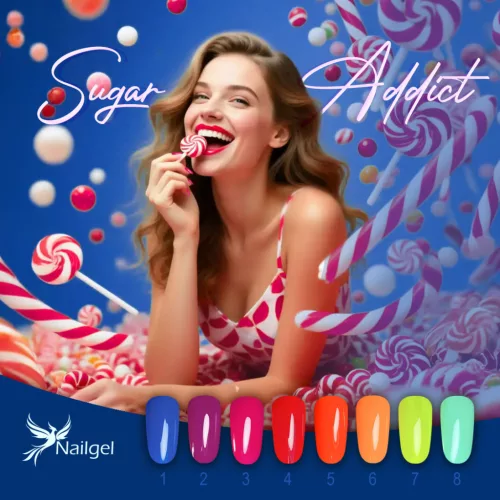 Sugar Addict Gel-Lack Kollektion mit 8 Lacken und einer Geschenk-Margarita