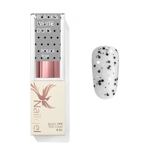 Polka Top Coat - Black&White  dots - Glanzgel 8ml