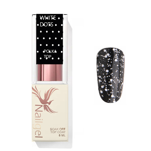 Polka Top Coat - White dots - Glanzgel 8ml