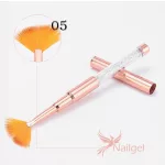 Premium Fächerpinsel, roségold, mit Kristallen verziert 