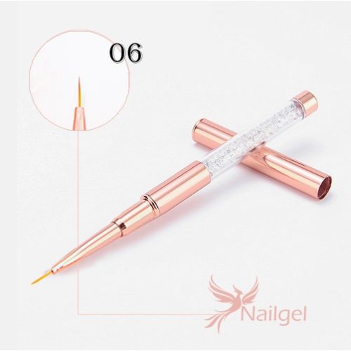 Premium Pinsel zur Dekoration Gr.0, kurz, roségold, verziert mit Kristallen