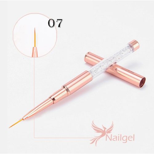 Premium Pinsel zur Dekoration Gr.0, lang, roségold, verziert mit Kristallen