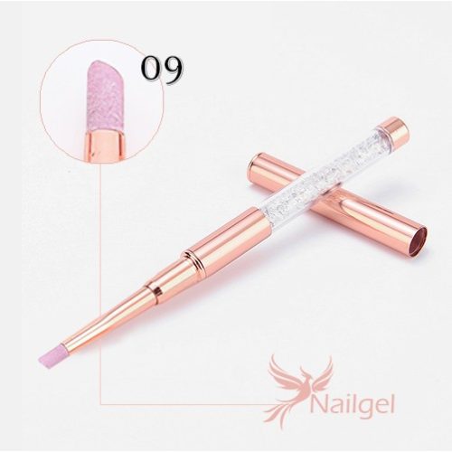 Premium Nagelhatuschieber, roségold, mit Kristallen verziert