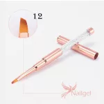 Premium Gel Pinsel, schräg, roségold, verziert mit Kristallen